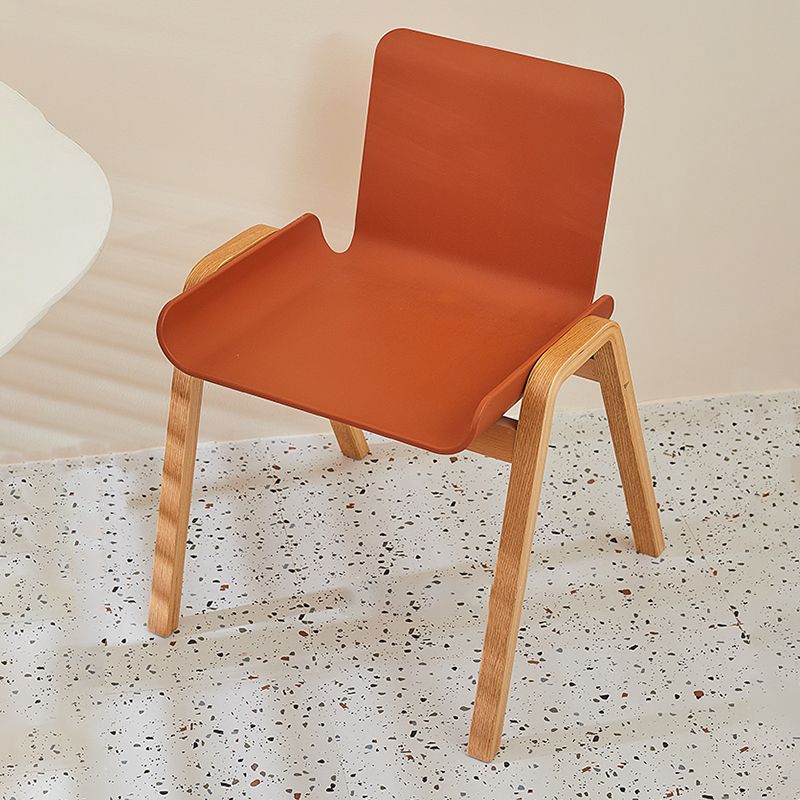 Silla de comedor de estilo moderno Silla auxiliar de cocina sin brazos con patas de madera