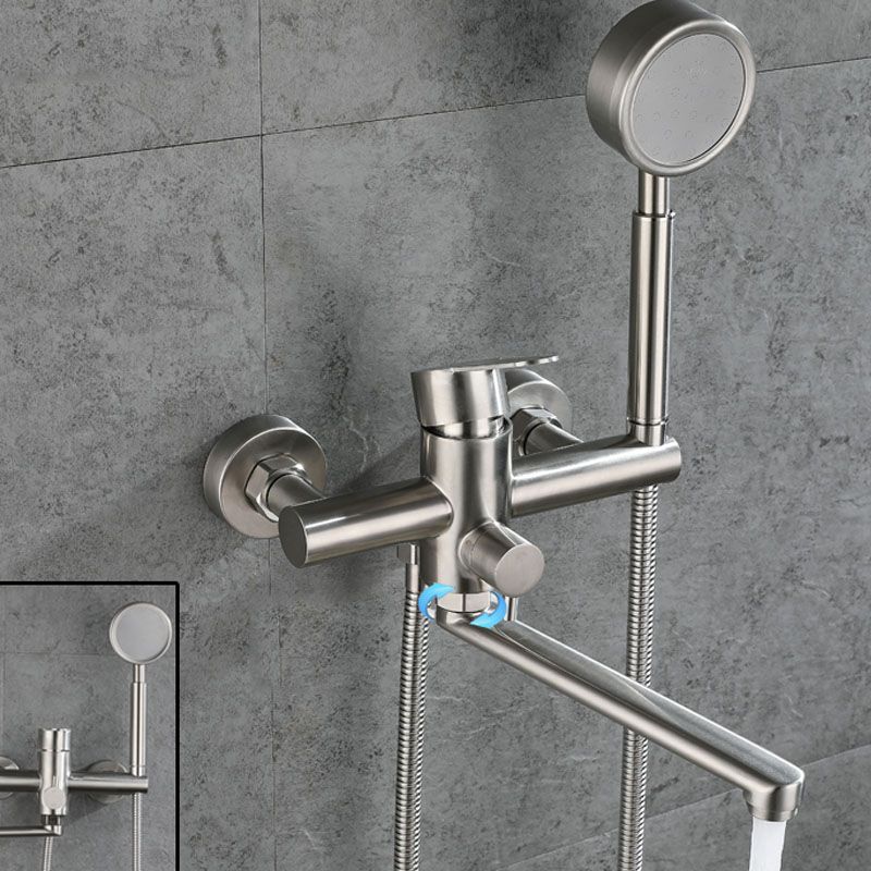 Bathroom Bathtub Faucet Rod Handle Handheld Shower Head Bathtub Faucet