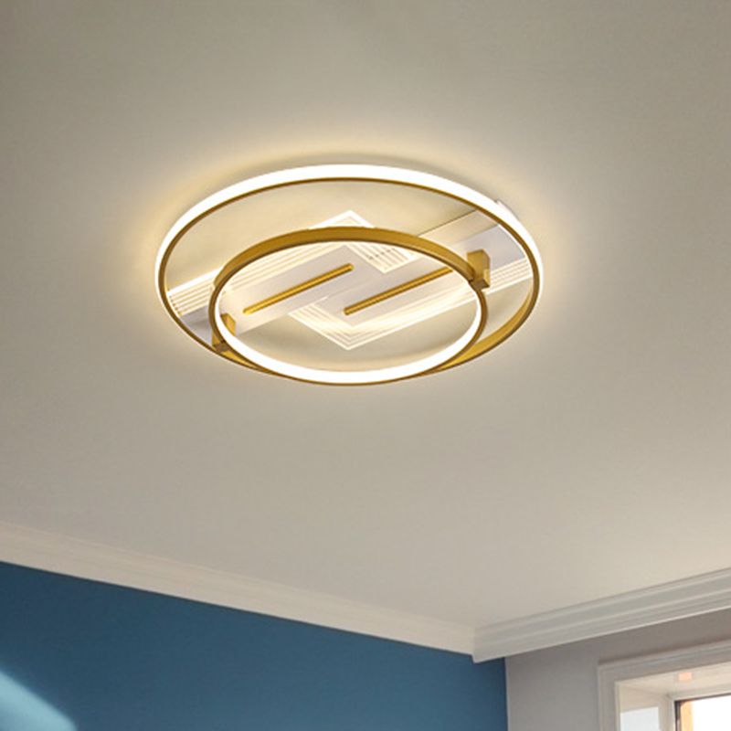 Geomtric Flush Light Metal Modern Flush Mount Ceiling Light Fixtures for Living Room