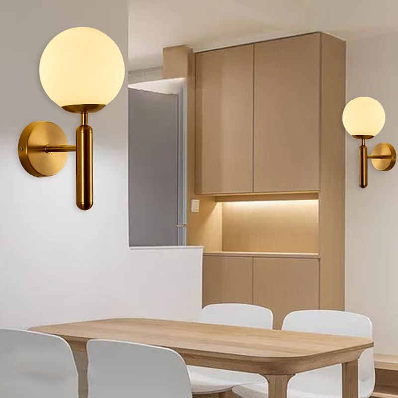 1-Light Ball Wall Lighting Contemporary Glass Wall Mounted Lights