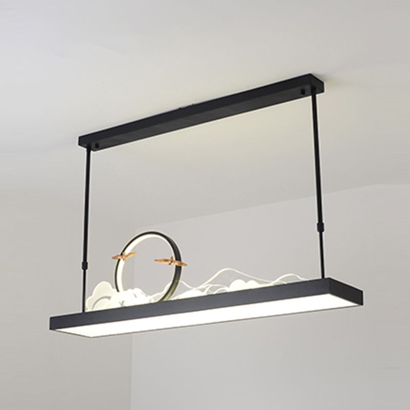 Modern Style Geometry Shape Island Lights Metal 3 Light Island Pendant Lights in Black
