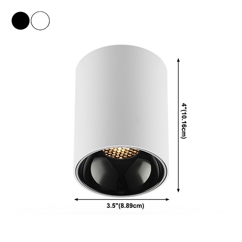 Plafonnier LED en aluminium de forme cylindrique, simplicité moderne, montage encastré pour couloir