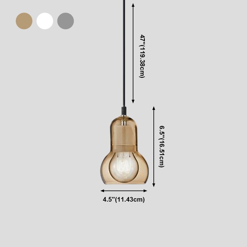 Modern Creative Geometric Pendant Light Wrought Iron Indoor Hanging Lamp with Glass Shade