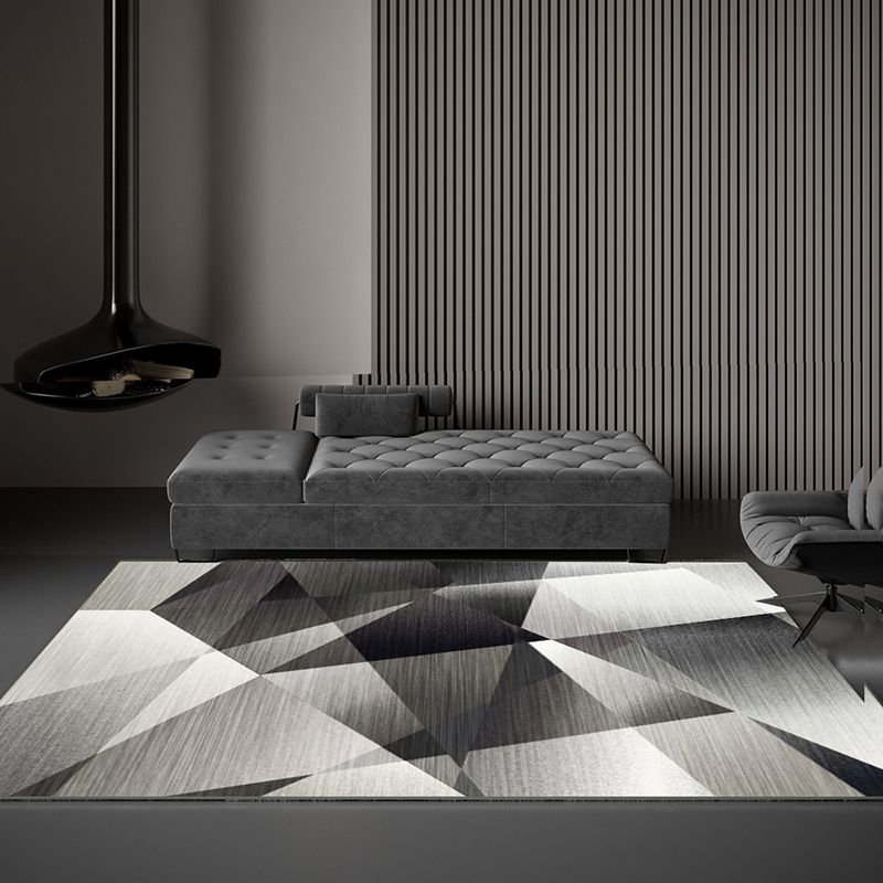 Minimalist Graphic Print Carpet Polyester Rug Stain Resistant Area Carpet for Living Room