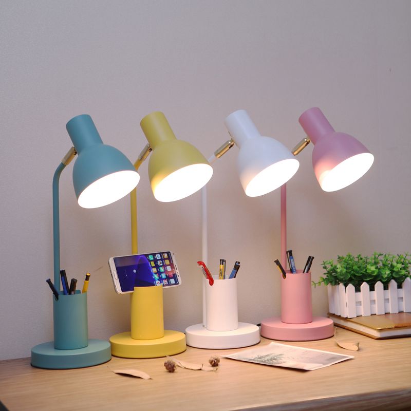 Bell Shade Metall Lesen Lampe Macaron Style 1 Kopftischleuchte mit Stiftbehälter