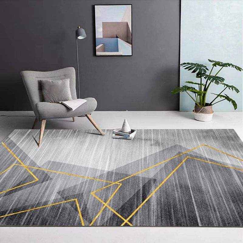Minimalist Graphic Print Carpet Polyester Rug Stain Resistant Area Carpet for Living Room