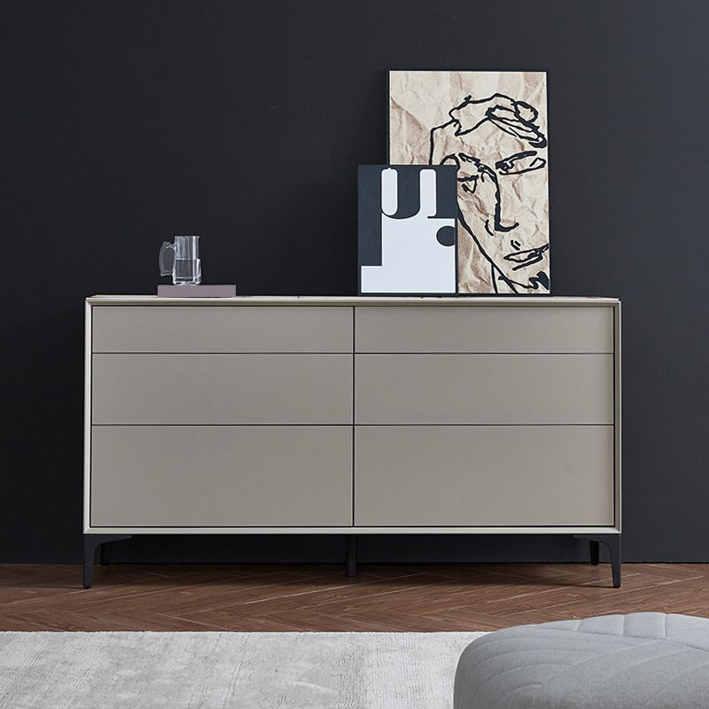 Contemporary Storage Chest Stone Dresser with 6 Drawers , 12.48/15.6 Inch W