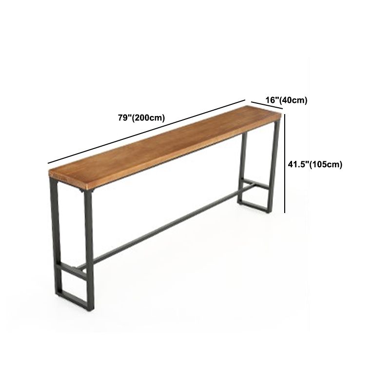 Industrial Rectangular Pub Table Set 1/6/11 Pieces Wooden Counter Table with High Stools