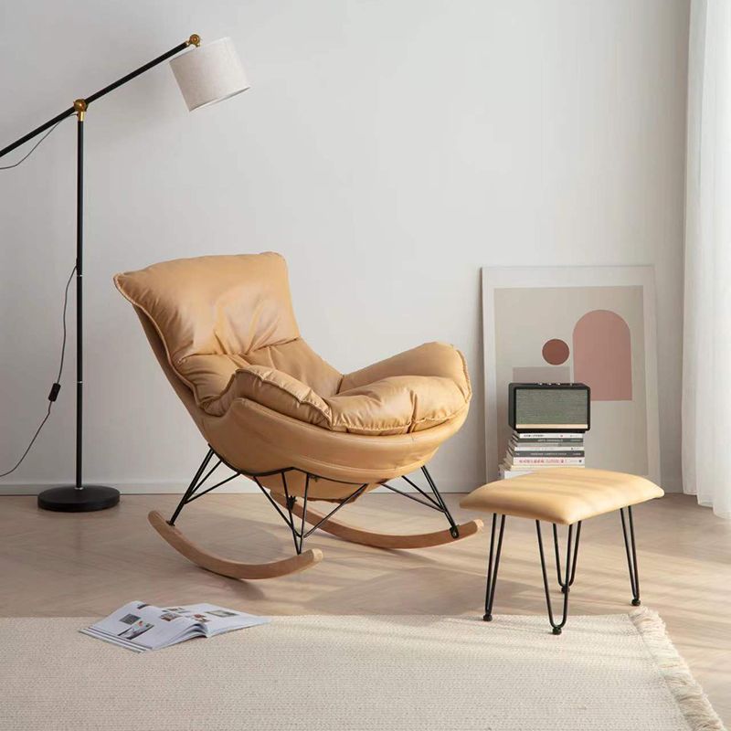 Upholstered Rocking Chair Contemporary Rocker Chair with Ottoman