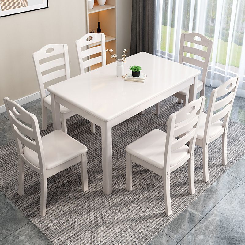 Rectangle Wood Table Contemporary Style Dining Table with 4 Legs