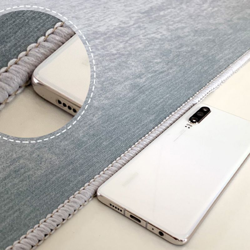 Blue Living Room Rug Geometric Print Polyester Area Rug Non-Slip Backing Area Carpet