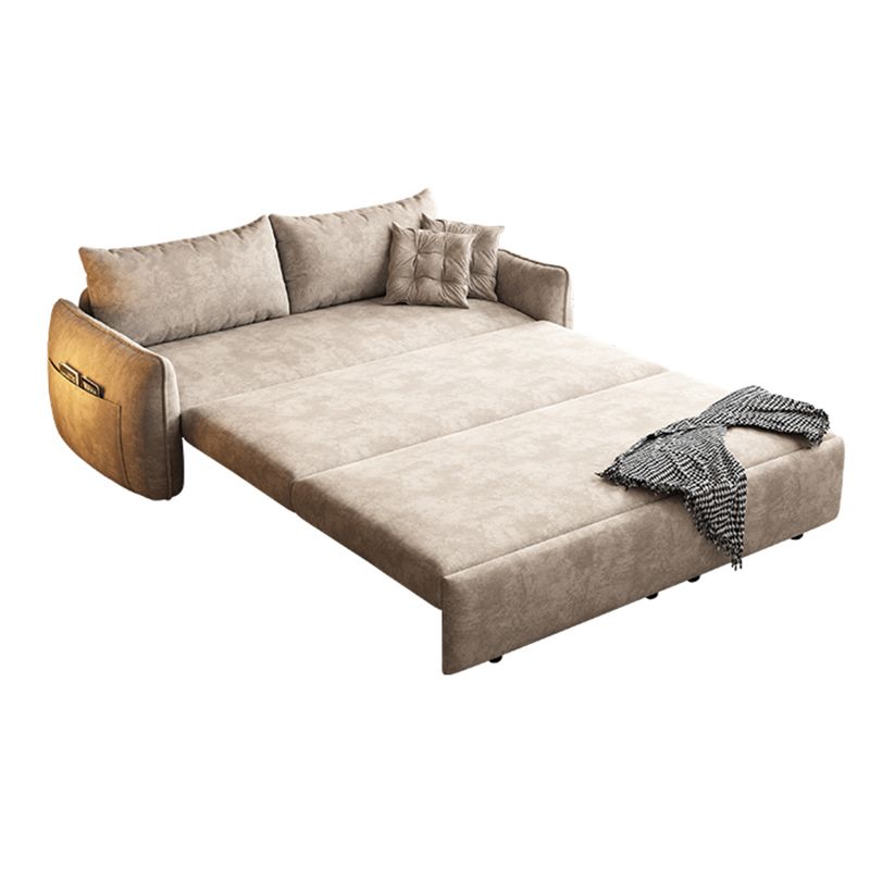 Glam Style Futon Sleeper Sofa Bed Living Room Square Arms Sofa Futon