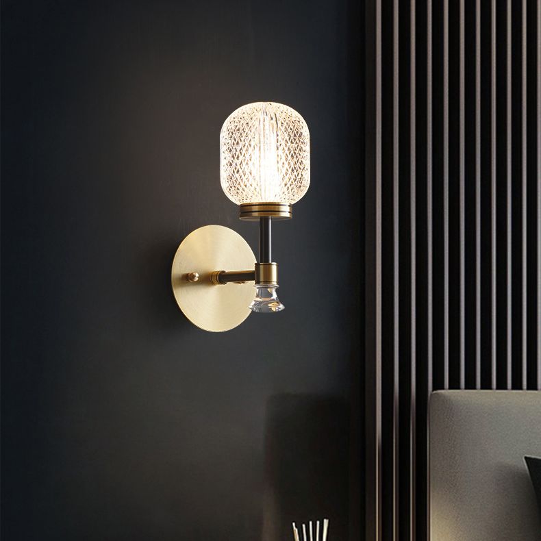 Modern Indoor Decoration Wall Light Up Light Glass Shade Wall Sconce for Bedside