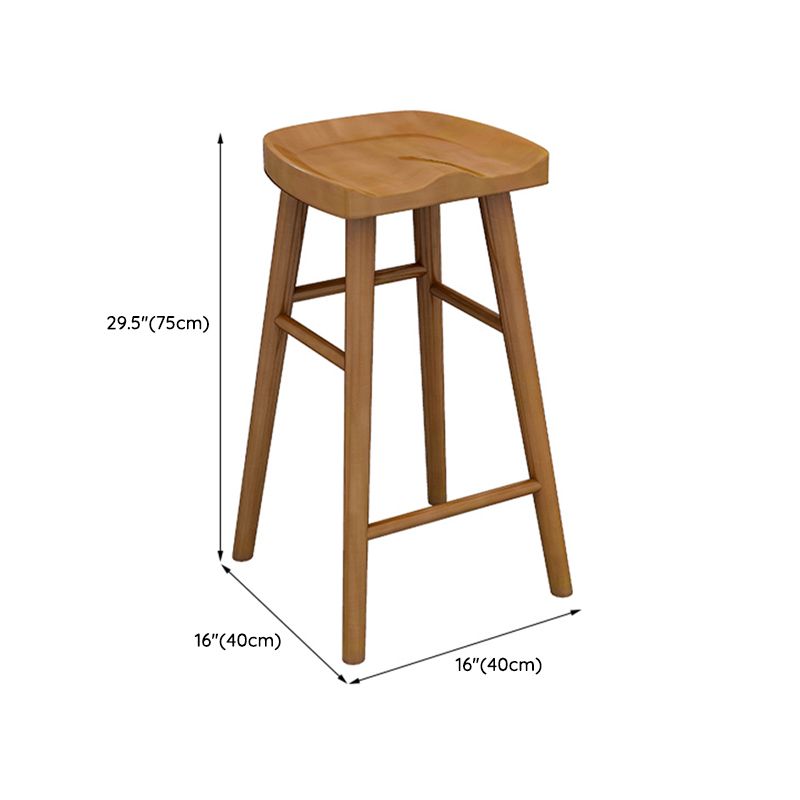 Modern Rectangle Bar Table Set 1/2/4/7 Pcs Solid Wood Bar Table and Backless Stools