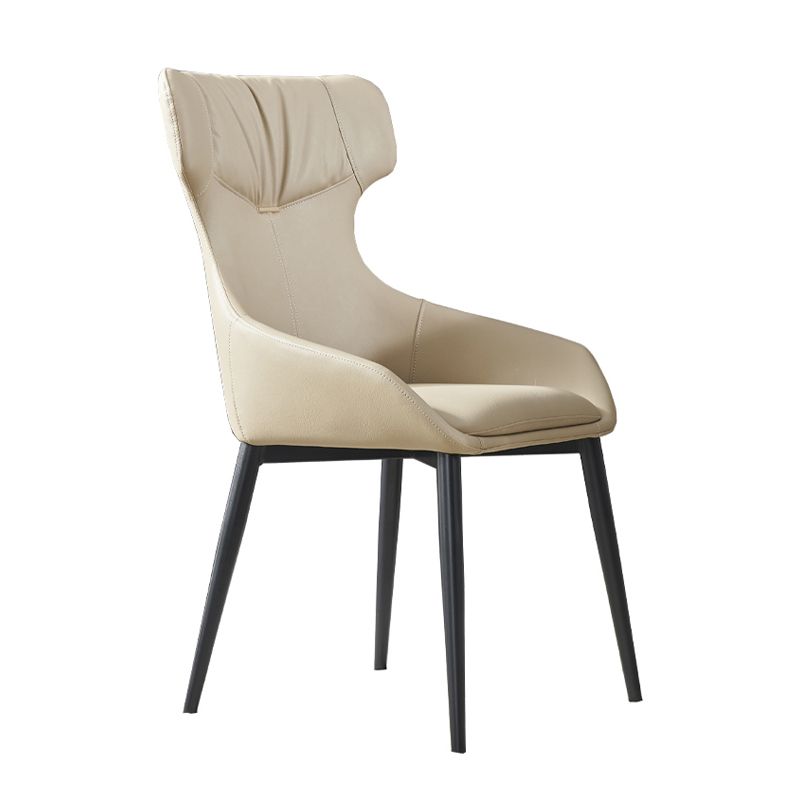 Modern Armless Dining Chairs Faux Leather Upholstered Dining Side Chair