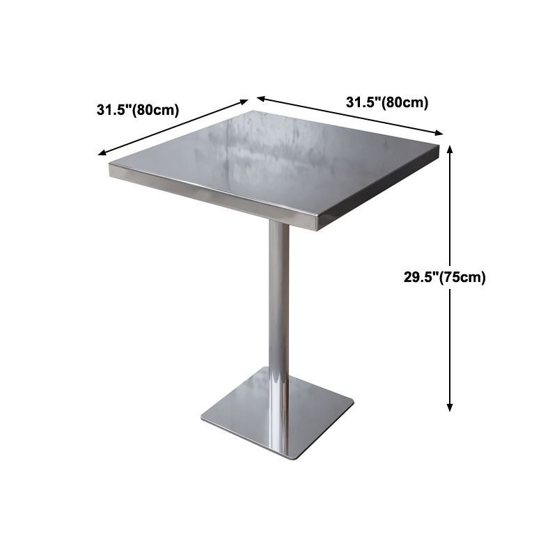 Industrial Style Dining Table Stainless Steel Dining Site Table for Home