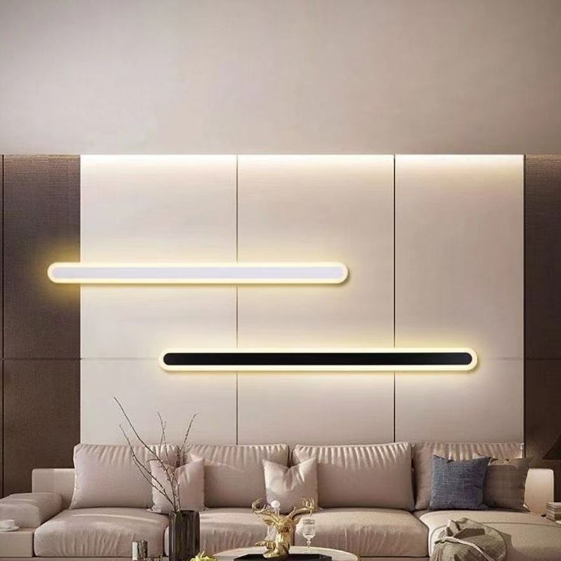 Modern Style Linear Shape Wall Sconce Metal 1 Light Sconce Lighting for Bedroom