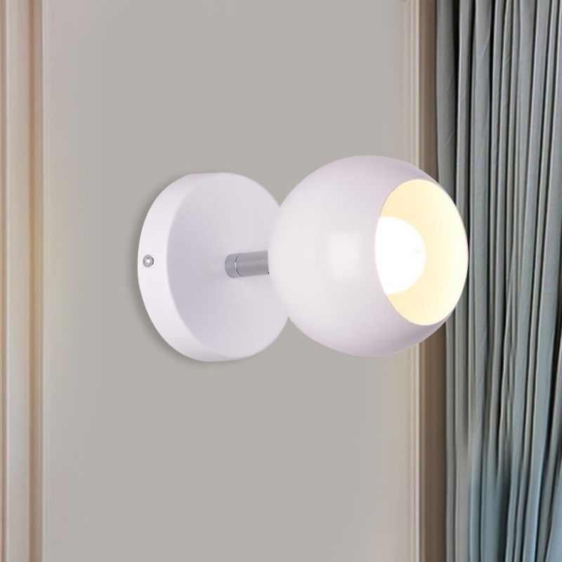 Estilo retro iluminación global de pared 1 luz de pared metálica de luz aplique en blanco para sala de estar
