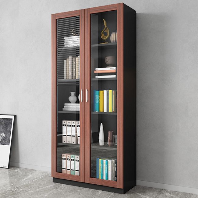 Contemporary Engineer Wood Bookshelf Closed Back Bookcase with Door for Home Office