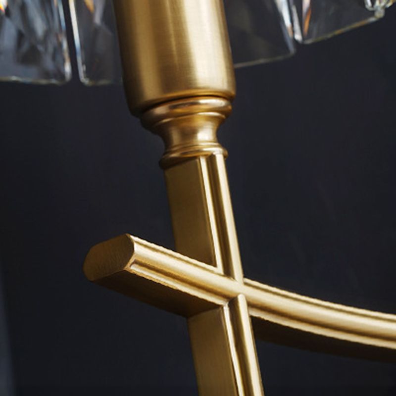 Postmodern Style Crystal Wall Light Gold Drum Shape Wall Sconce for Living Room