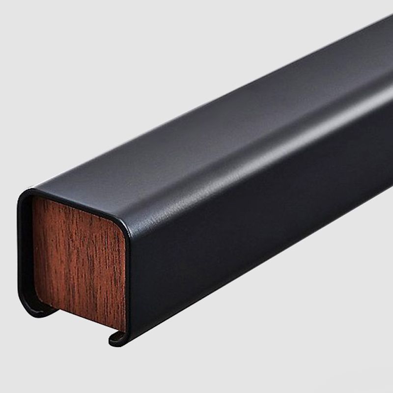 Black Metal Island Light Fixtures Modern Linear Restaurant Hanging Lamp with Acrylic Shade