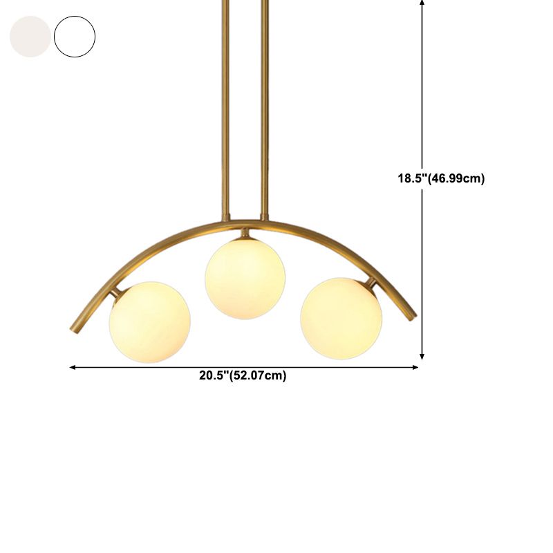 Modern Style Global Shape Island Lights Glass 3/7/9 Lights Pendant Light in Gold
