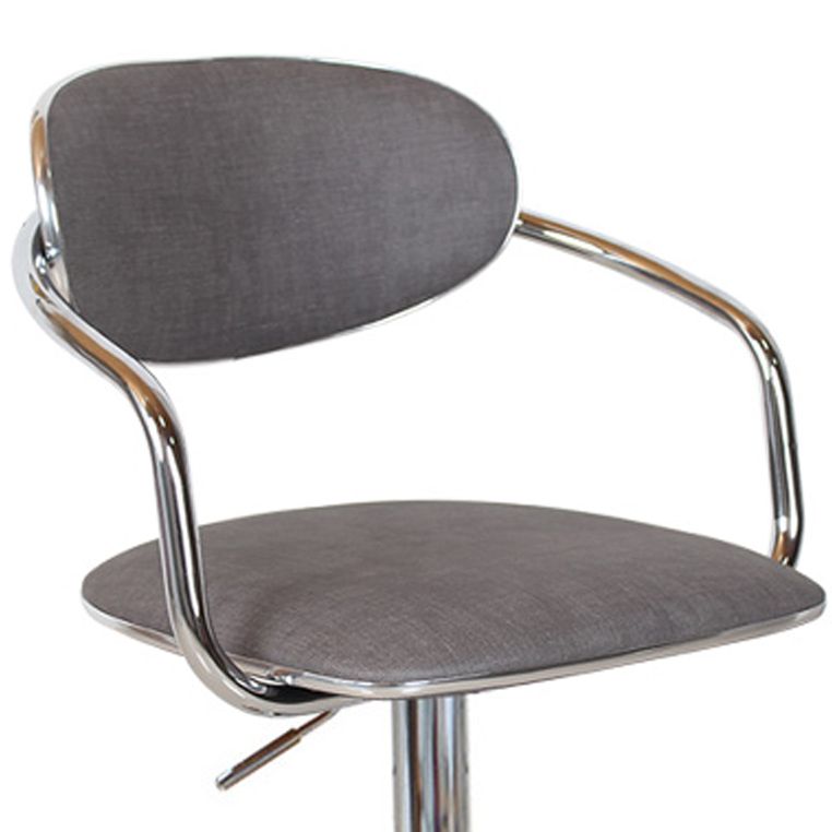 Modern Metal Low Back Bar Stool Armed Adjustable Swivel Bucket Counter Stool