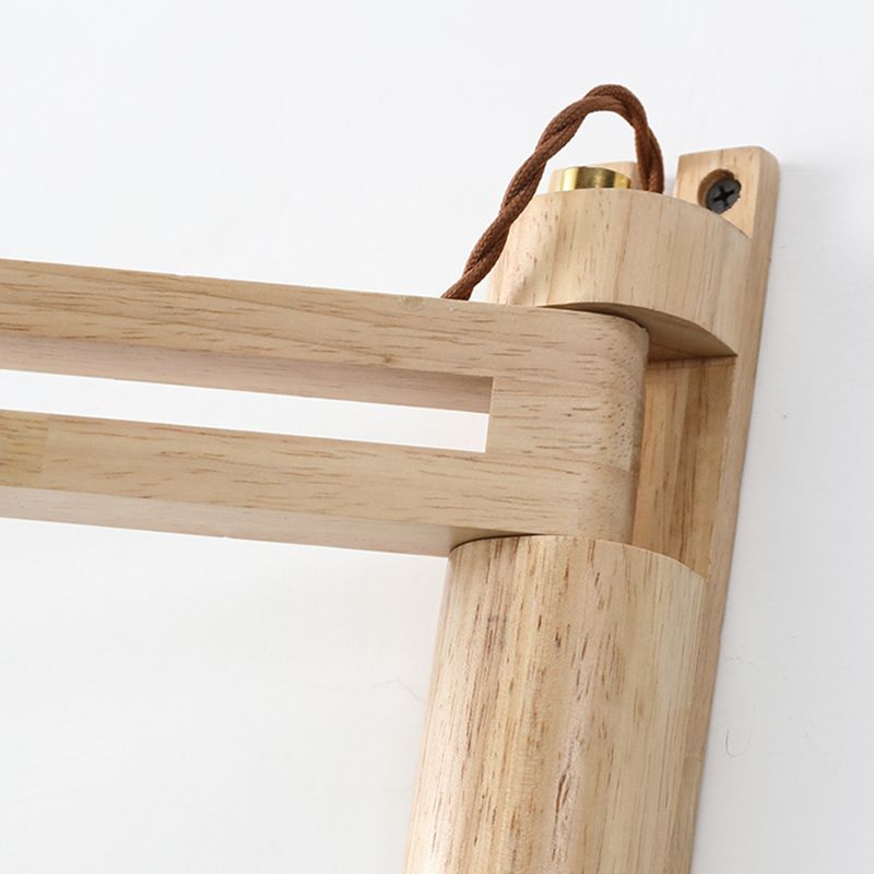 Modern Style Wall Light Fixture Wooden Wall Light Sconce with Adjustable Arm for Bedroom