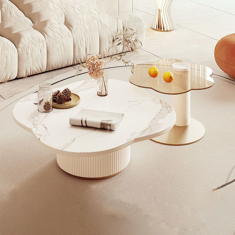 Pedestal Coffee Table Slate Geometric Coffee Coffee or End Table