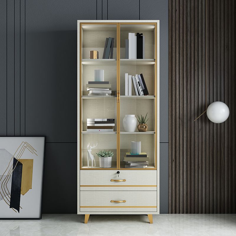 82.68"H Bookcase Contemporary Style Bookshelf With Doors for Office Home