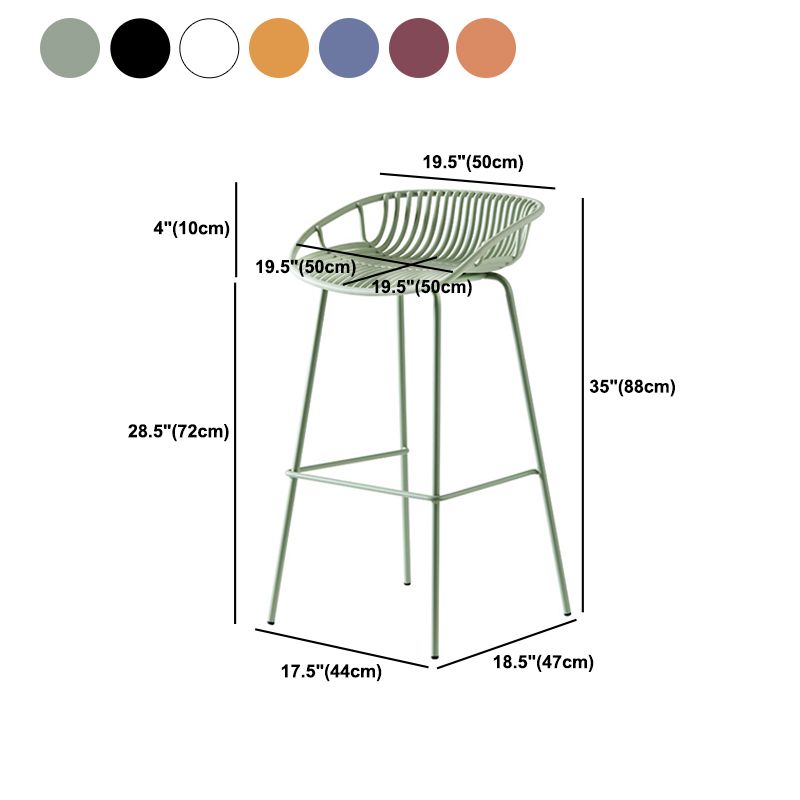 Contemporary Metal Barstool Plastic Stool in Matte Finish for Indoor