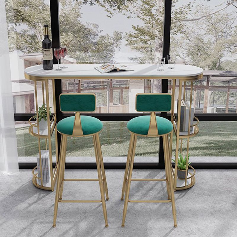 Modern Stone Ellipse Bar Table Storable Table for Living Room