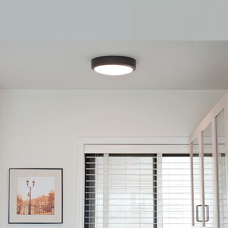 Minimalist Drum LED Flush Mount Light Aluminum Outdoor Flush Mount Ceiling Light