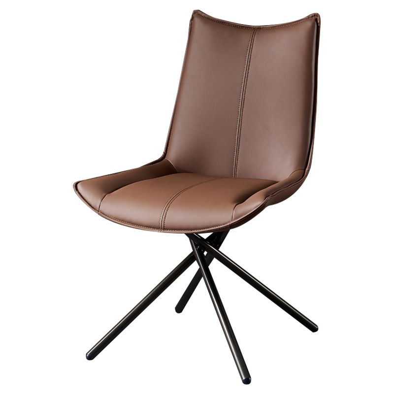 Sillas laterales de comedor con respaldo sólido de estilo industrial, sillas de comedor de cuero para cocina