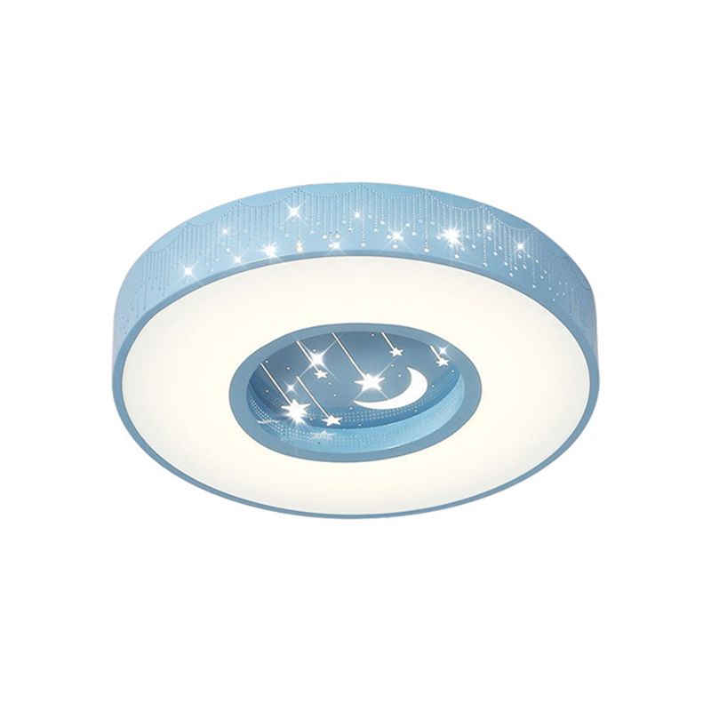 Plafonnier météore évidé moderne romantique acrylique rose/blanc/bleu LED lampe encastrée ronde, 16 "/ 19,5" W