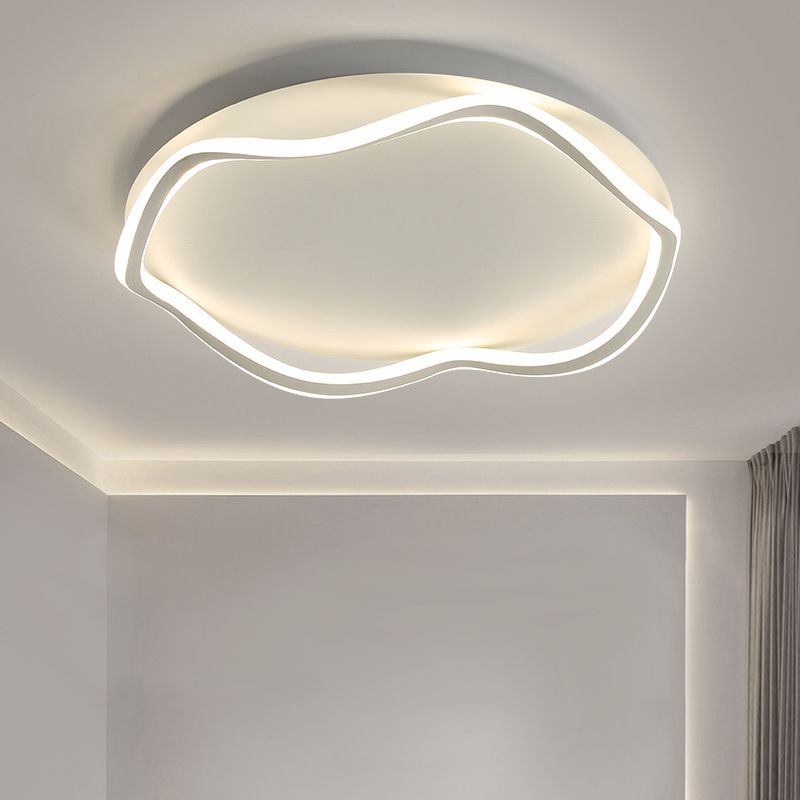 Lámpara circular de montaje en techo, estilo minimalista, luz LED de montaje empotrado en techo de metal