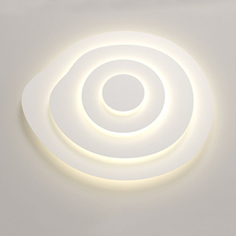 Plafonnier LED circulaire blanc en fer laqué de simplicité moderne avec abat-jour en acrylique