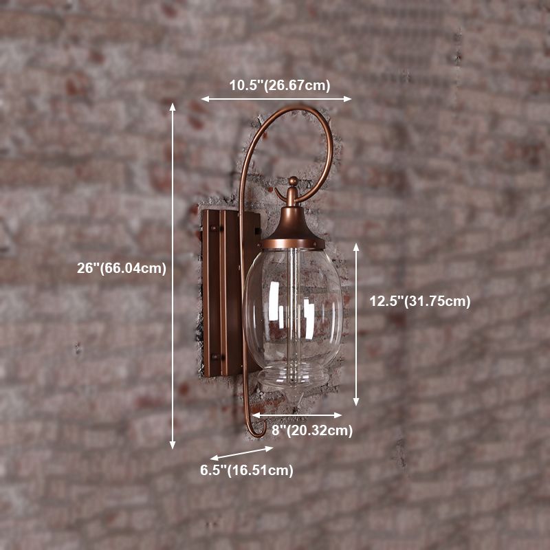 Industrial Glass Shade Wall Light Brown 26" High 1 Light Wall Sconce for Bar