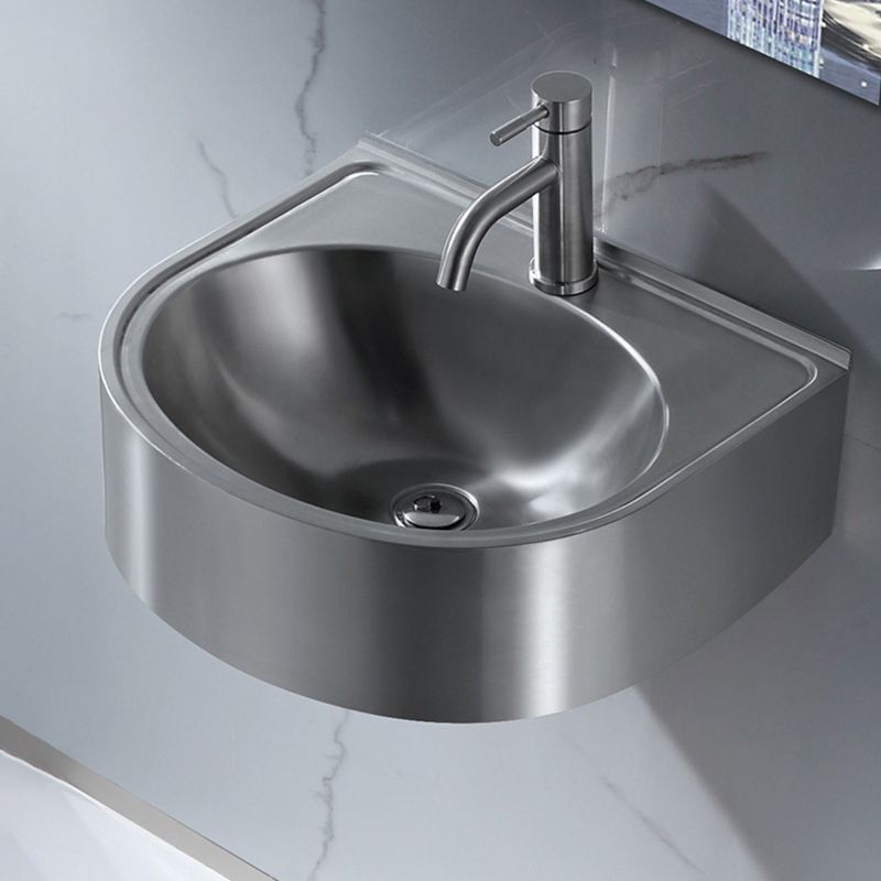 Modern Vessel Bathroom Sink Metal U-Shaped Wall Mount Bathroom Sink(Not Including Faucet)