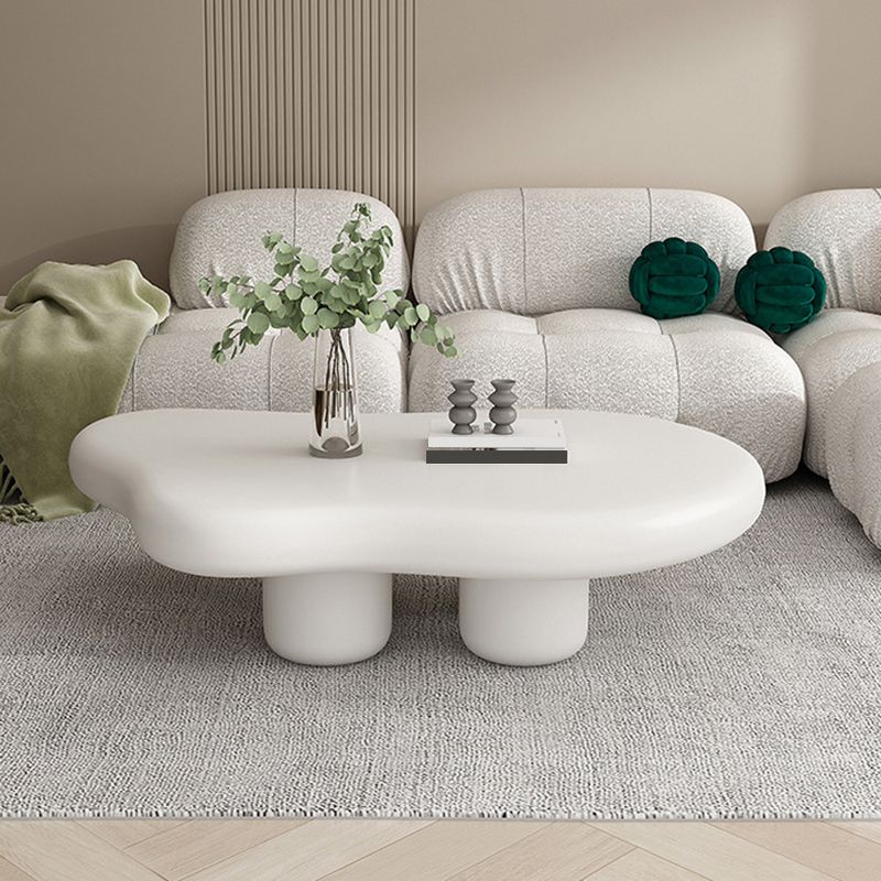 Nordic Irregular 4 Legs Coffee Table 11.8" H Wood Cocktail Table