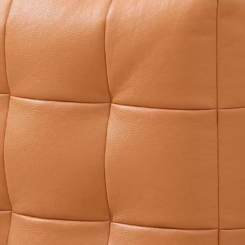 Modern Square Pouf Water Resistant Orange Pouf for Drawing Room