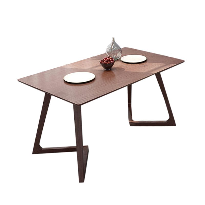 Contemporary 1/4/5 Pieces Furniture Rectangle Solid Wood Dining Table Set in Brown