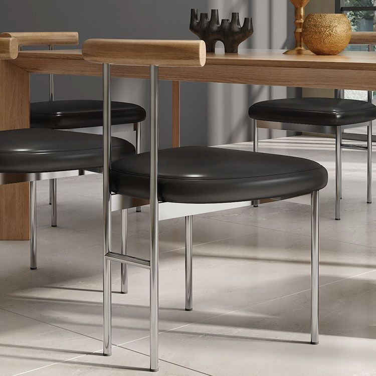 Silla de comedor de metal de estilo nórdico, silla lateral de comedor con respaldo abierto para uso en restaurantes
