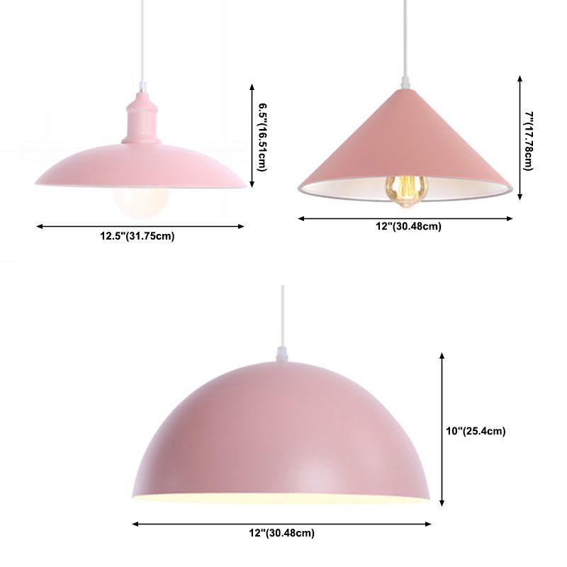 Lampada a ciondolo Macron a 1 luce Style moderna Light Appeding Light con tonalità metallica