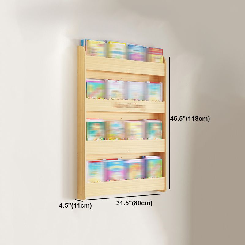 Modern Style Wooden Bookshelf Wall Mounted Shelf Bookcase for Study Room