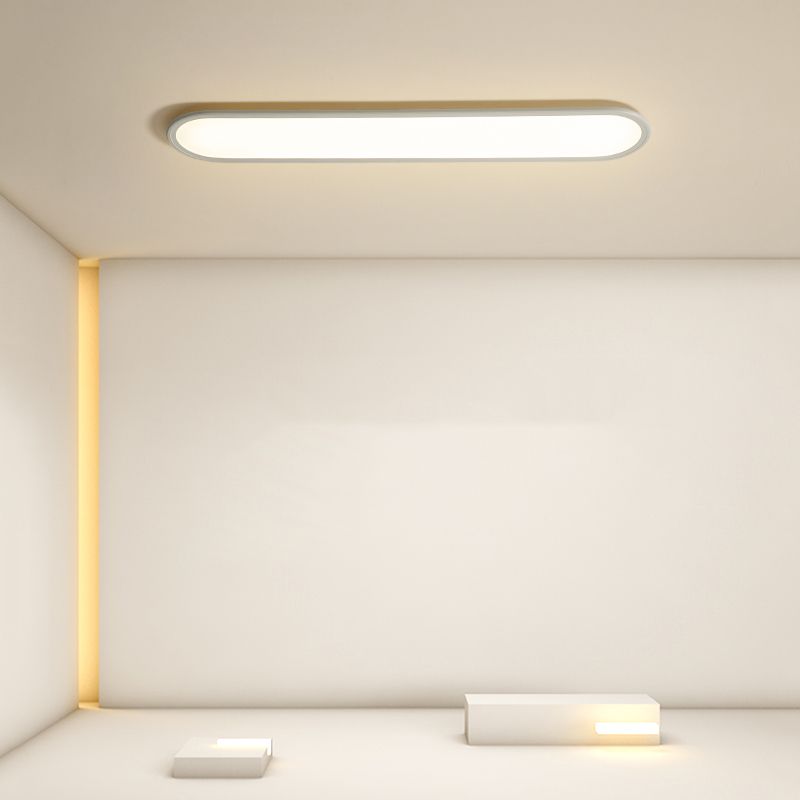 Oval Shape Metal Flush Ceiling Light Modern Style 1 Light Flush Mount Lighting