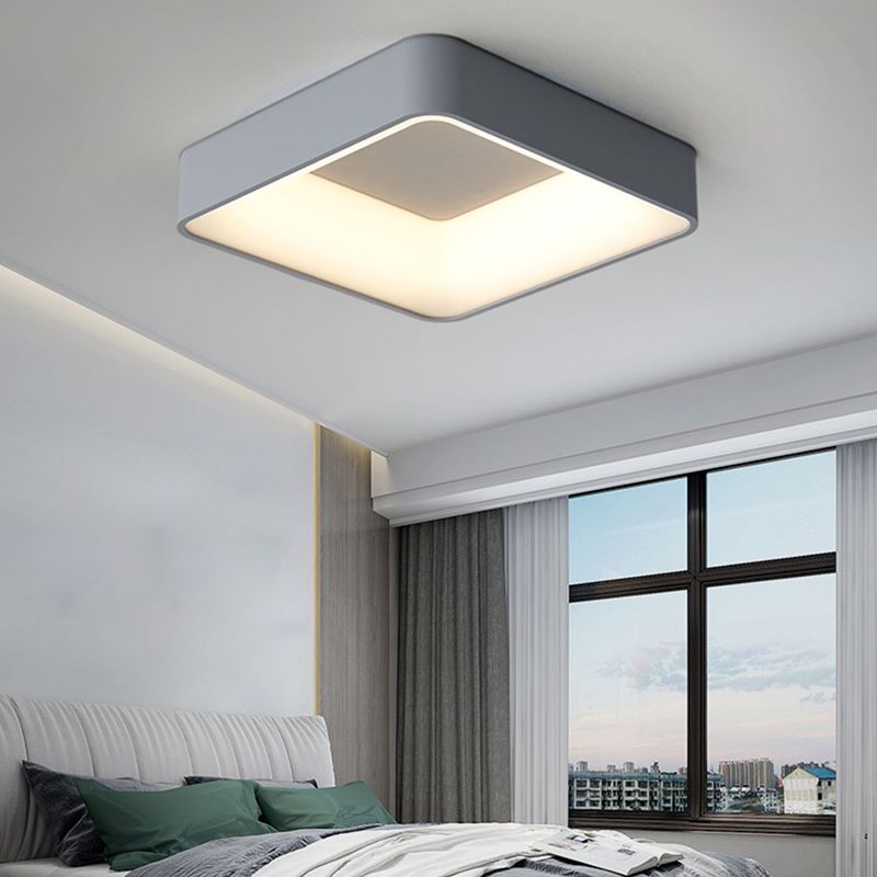 Square Ceiling Mount Light Modern LED Ceiling Light with Acrylic Shade for Bedroom