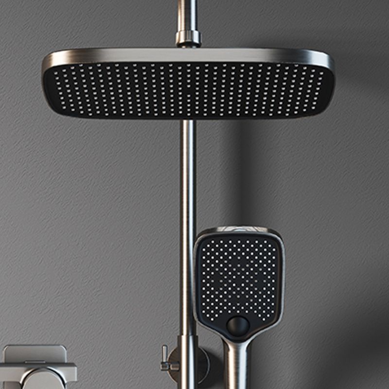 Contemporary Gray Wall Mounted Shower System with Slide Bar Included