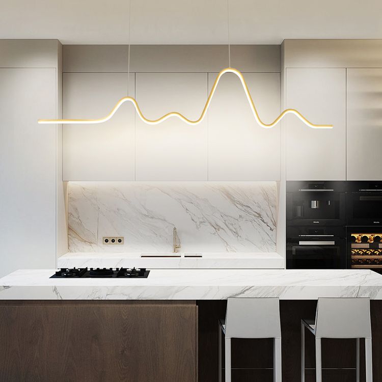 Nordic Minimalist Island Light Modern LED Pendant Lamp Fixture for Dining Room