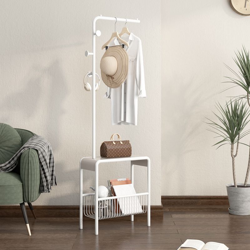 Modern Style Coat Rack Solid Color Free Standing Hooks Design Metallic Coat Hanger